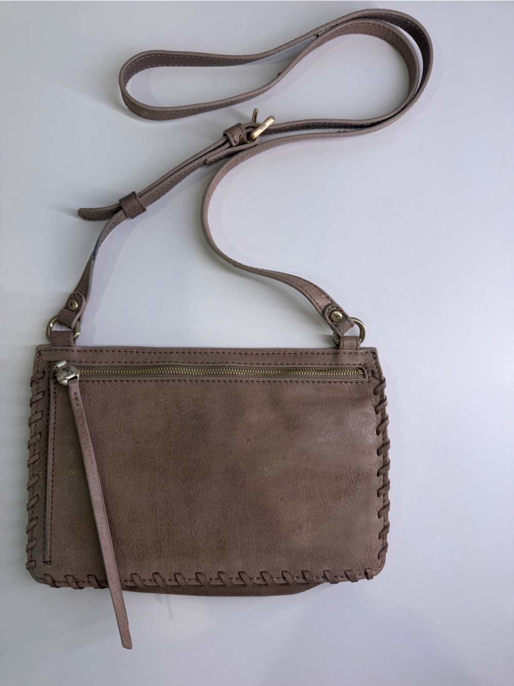 HOBO Beige Mini Crossbody with Floral Print Lining